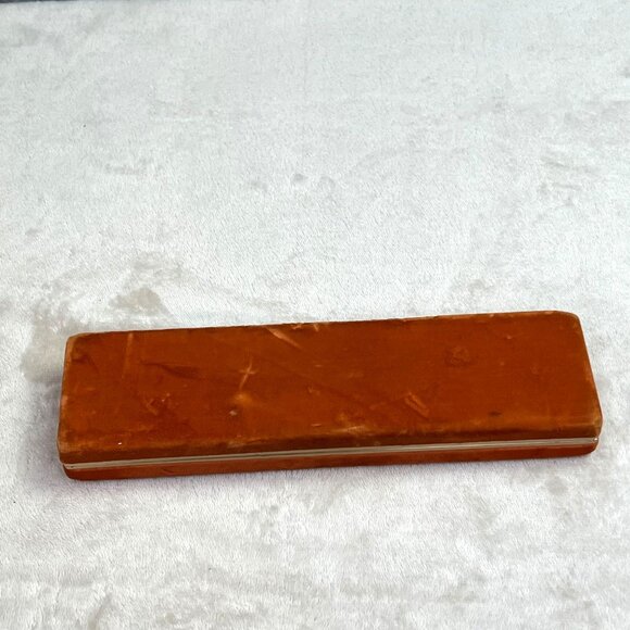 Vintage Bulova Accutron Women Orange Velvet Watch Box Case  EMPTY - Picture 5 of 7